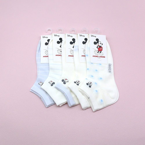 西客优品迪士尼网眼横条女船袜