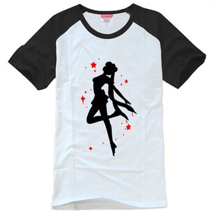 美少女战士白色短袖t恤定制DIY印花半袖女学生夏季打底衫纯棉运动