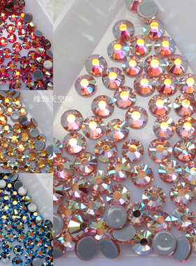 超精烫钻颜色AB 玻璃钻美甲胶底钻 舞服秀禾服烫钻SS16约4MM新品
