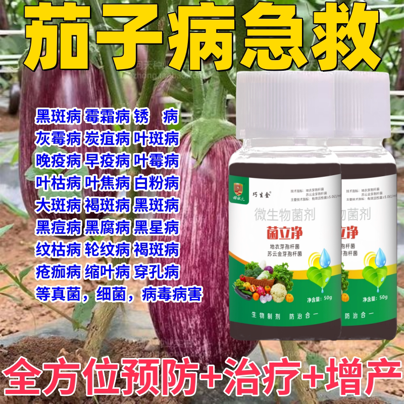 茄子专用药茄子黄萎病炭疽病疫病灰霉病根腐病枯萎病茄子病害专用