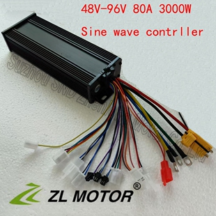 60V72v84V96V3000W电动蜘蛛车控制器18管正弦波80A大功率矢量