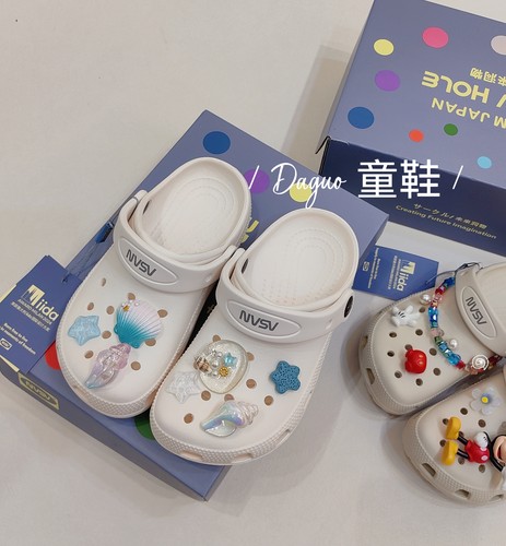 Nvsv未来洞物儿童洞洞鞋夏新女童高级外穿沙滩鞋包头凉拖鞋