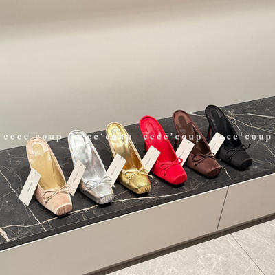 方头蝴蝶结芭穆勒鞋凉鞋