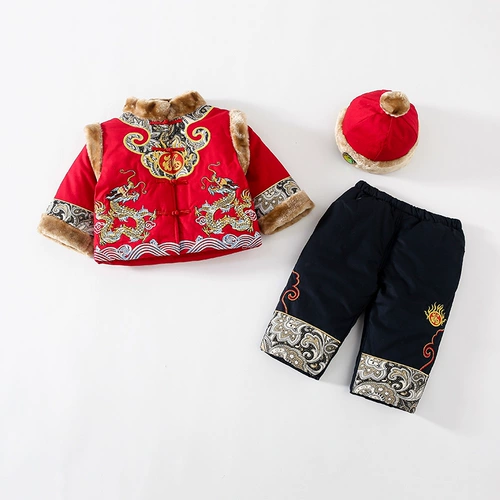 Детская куртка для раннего возраста, платье, ханьфу, комплект, китайский стиль