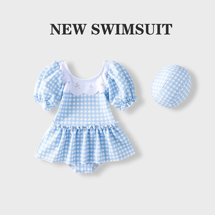 2026新款 洋气 女童泳衣连体宝宝可爱公主裙游泳衣小女孩温泉泳装