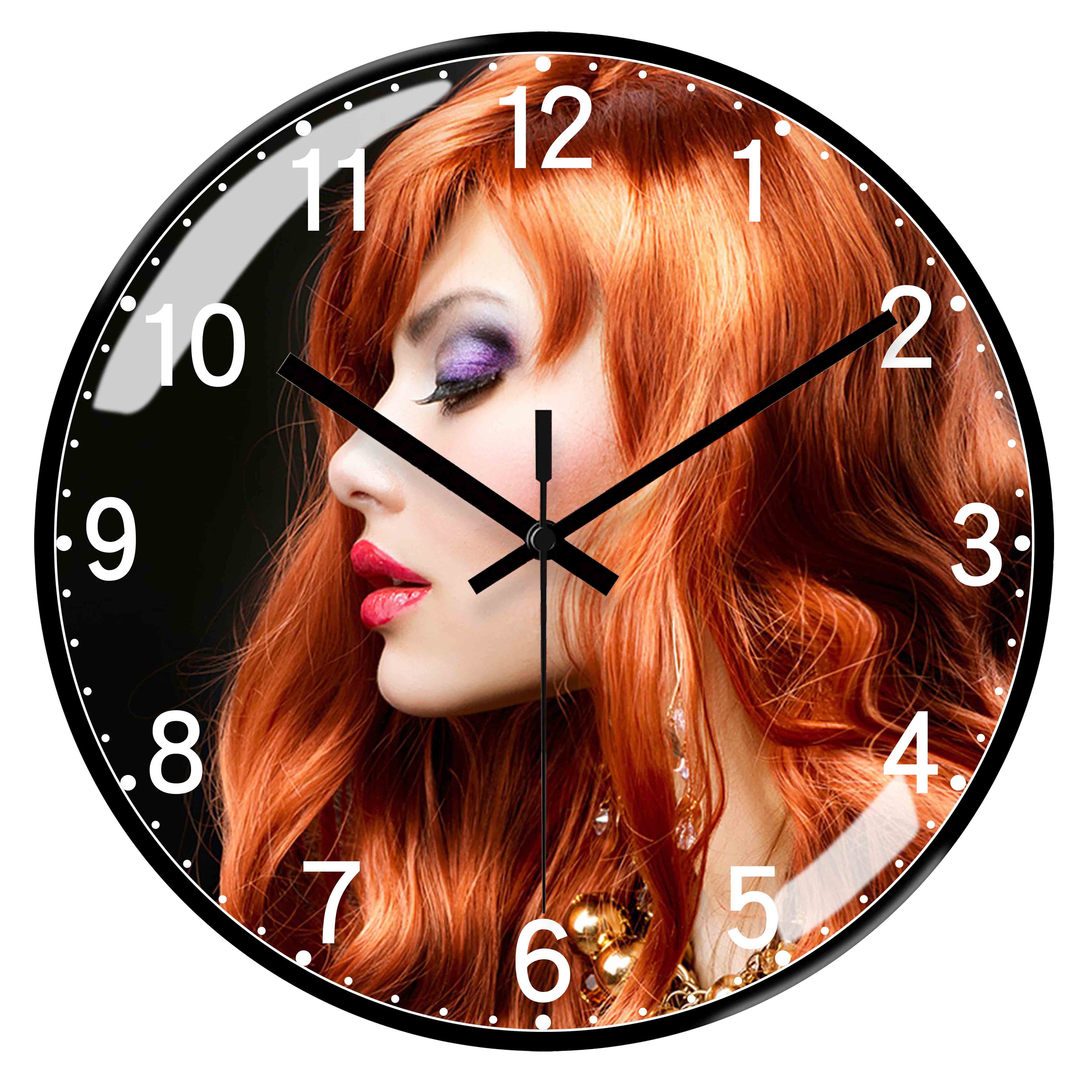 造型室时钟美发挂钟电波钟创意