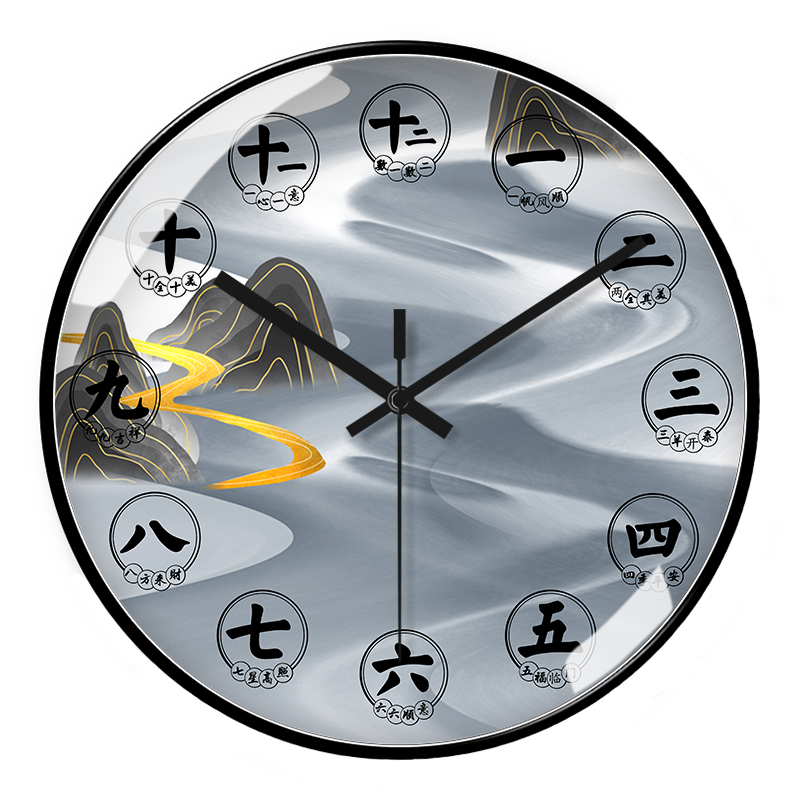 客厅钟表中式静音简约现代