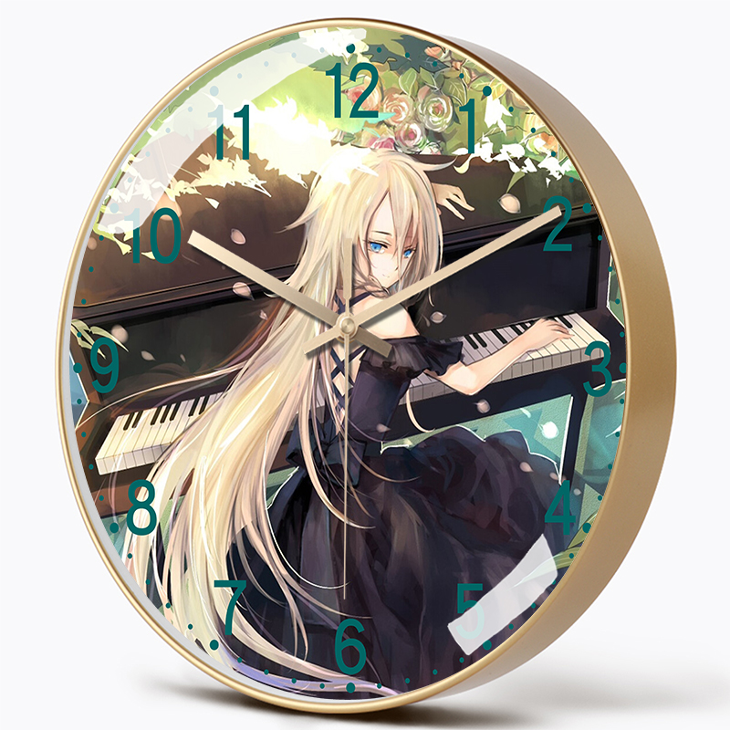 教室挂钟弹钢琴定制电波钟艺术