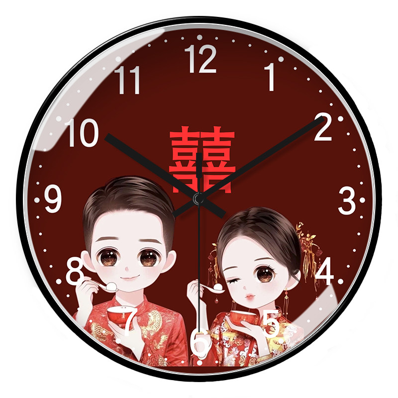 卧室挂钟家用静音石英钟