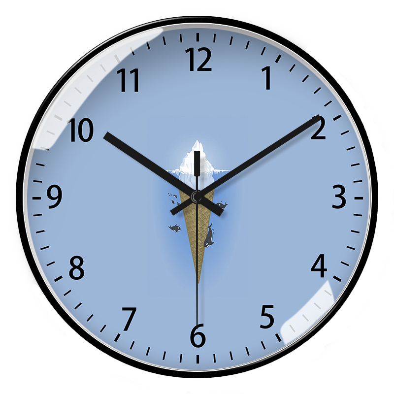 简约时尚挂钟客厅卧办公室时钟表北欧静音石英钟免打孔个性电波钟