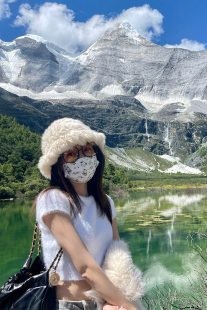 显脸小兔毛渔夫帽女川西雪山毛绒帽子保暖包头帽秋冬毛毛皮草盆帽