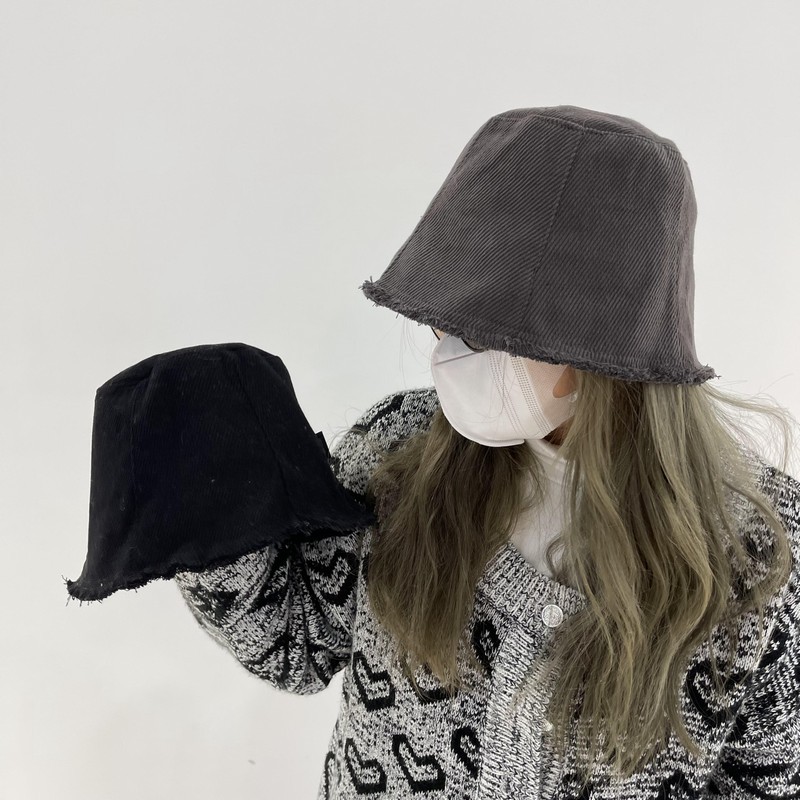 显脸小牛仔布水桶帽春秋女复古