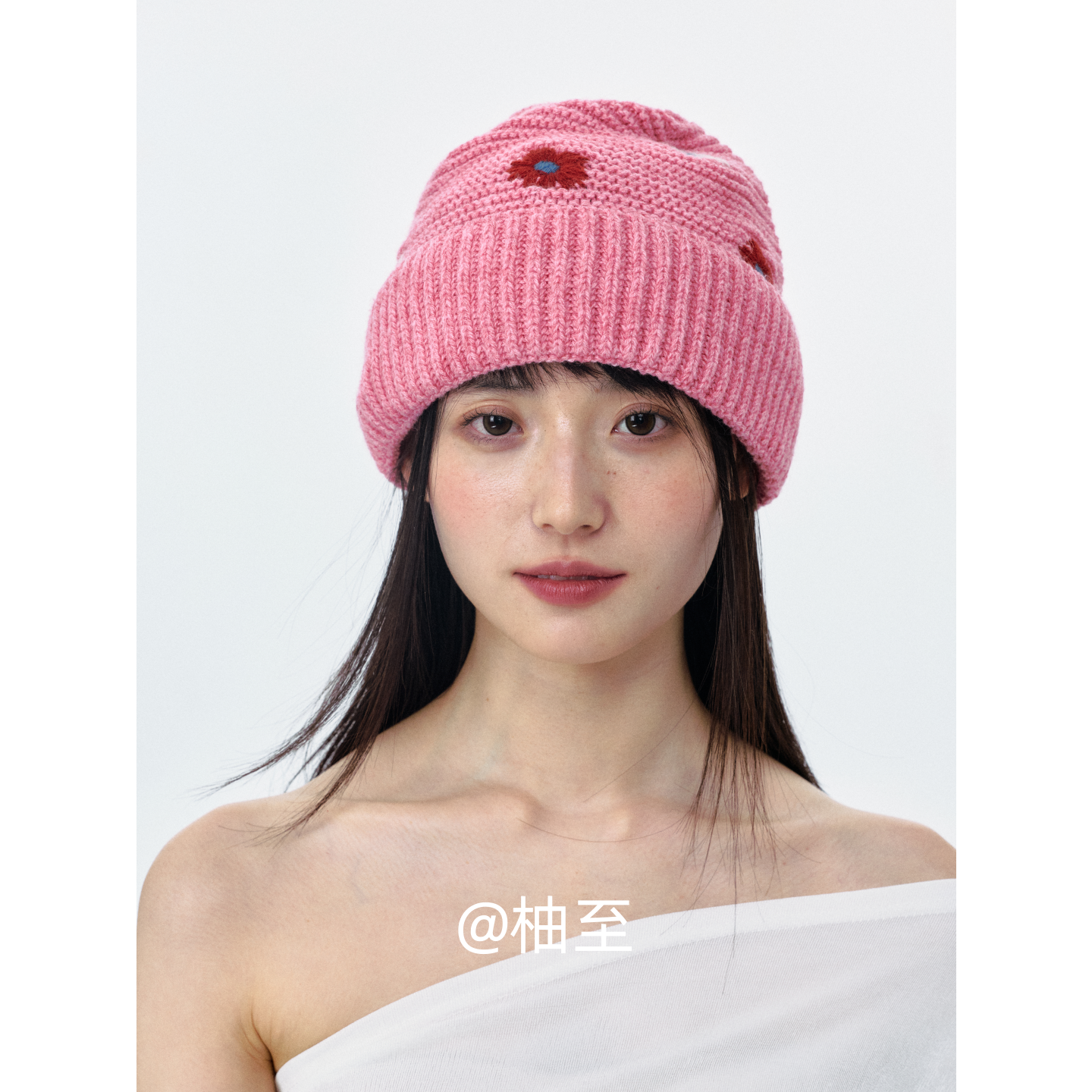 甜美可爱粉色针织帽子女春秋冬街头韩版日系百搭包头帽冷帽潮ins