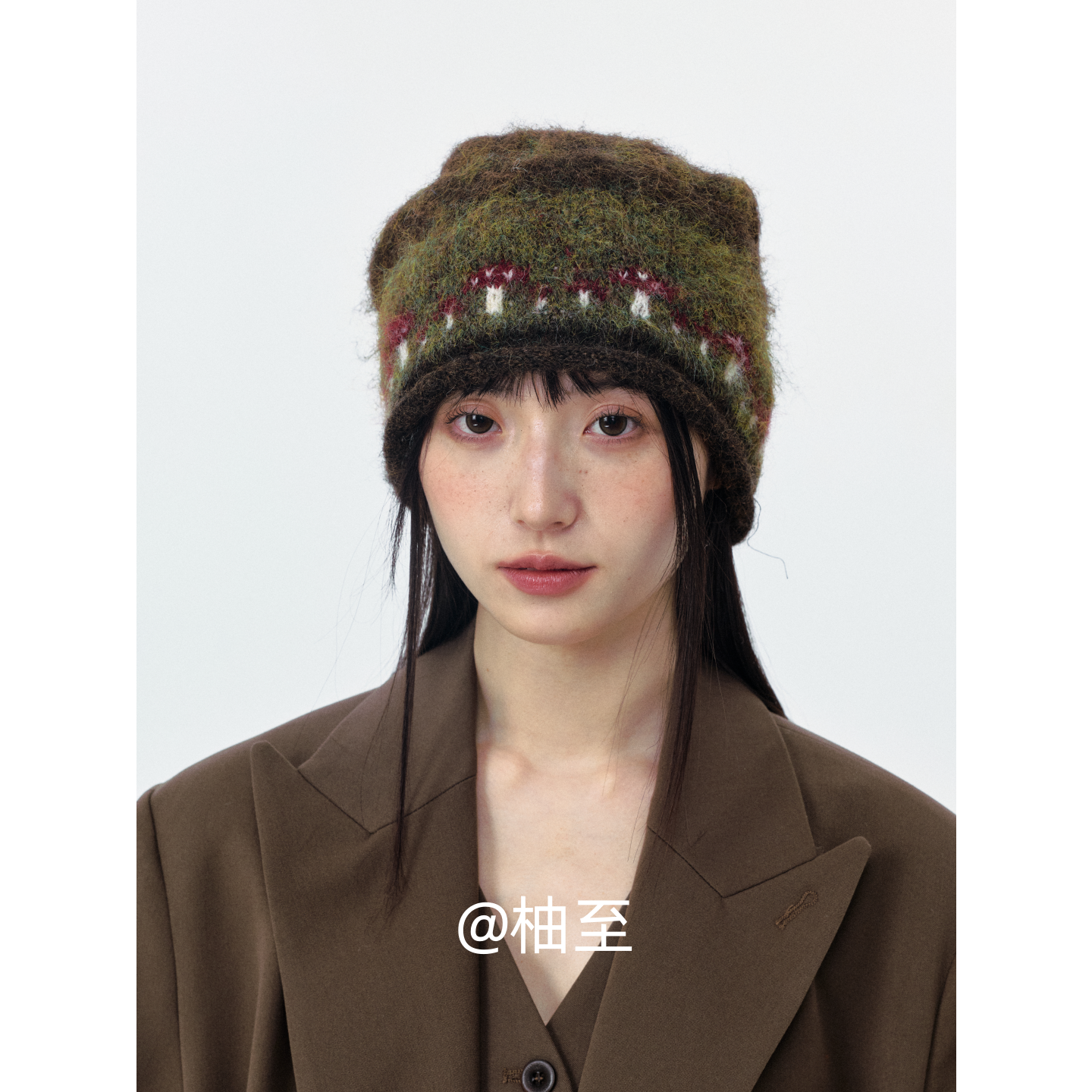 韩系毛绒卷边堆堆帽女秋冬复古显脸小冷帽慵懒风防寒保暖包头帽子