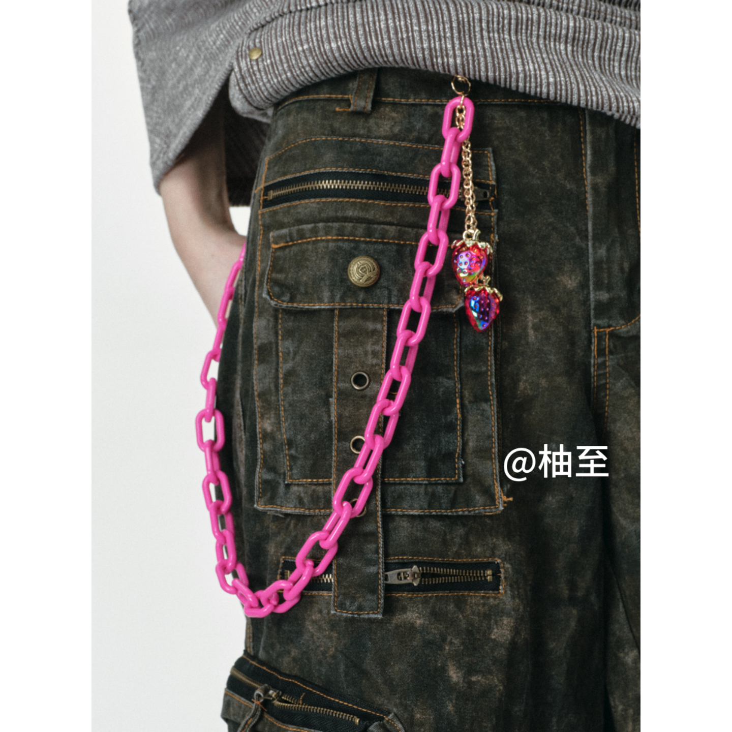 小众多巴胺y2k裤链女腰链条配饰朋克街头牛仔裤链子挂饰腰带ins夏