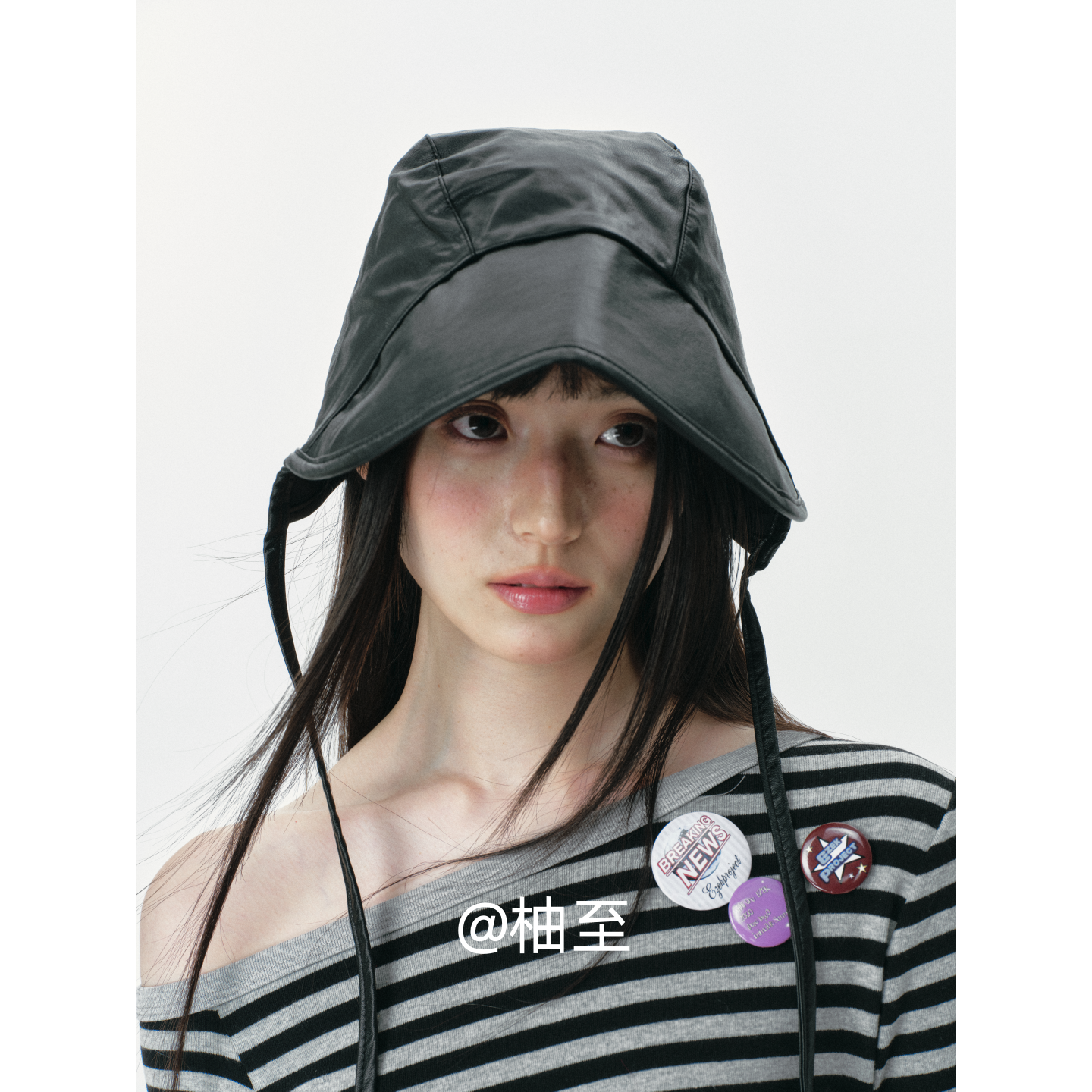 个性设计款皮质鸭舌帽子女春秋韩版日系显脸小街头时髦兜帽潮ins