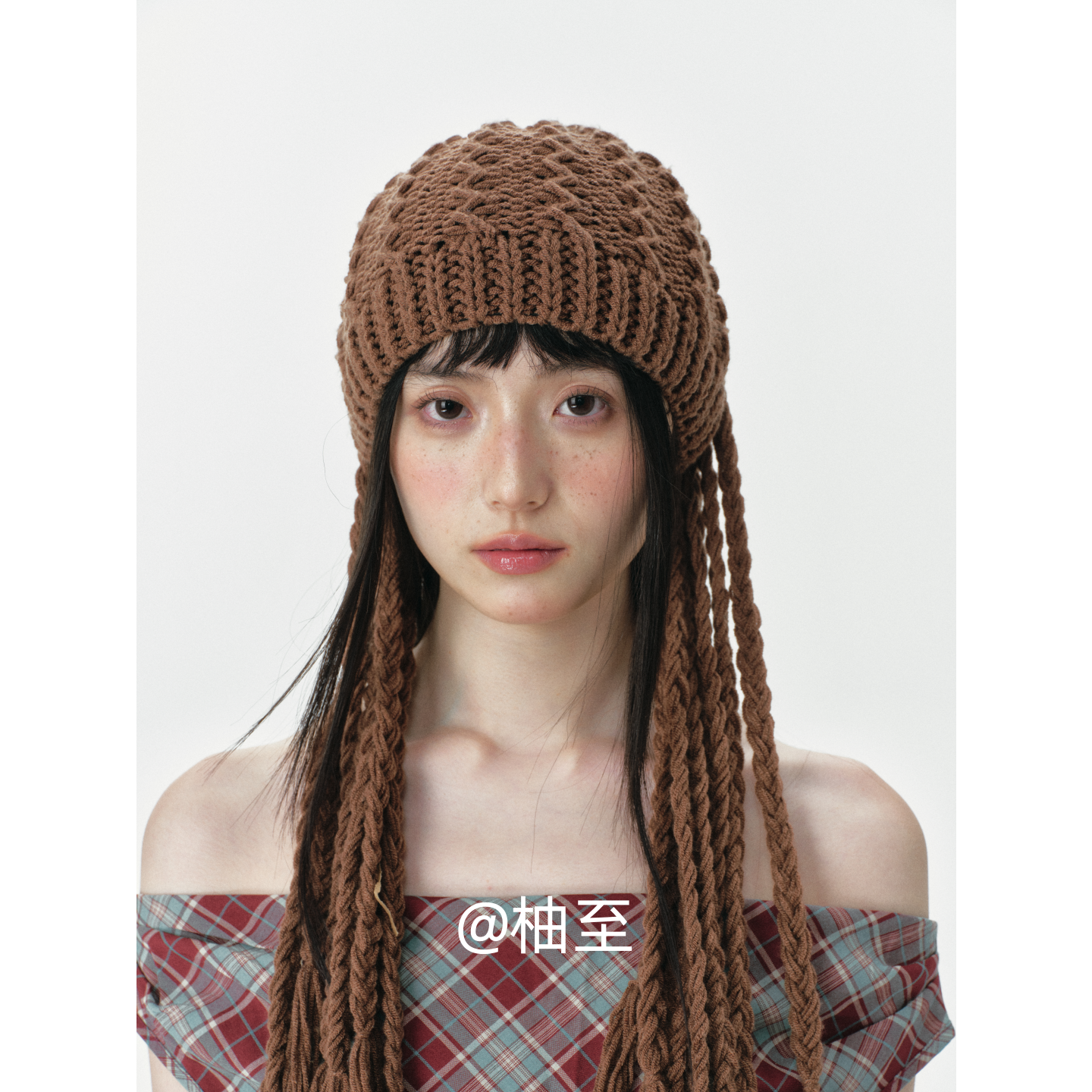 时髦流苏针织包头帽子女秋冬季手工编织复古套头帽毛线冷帽潮ins