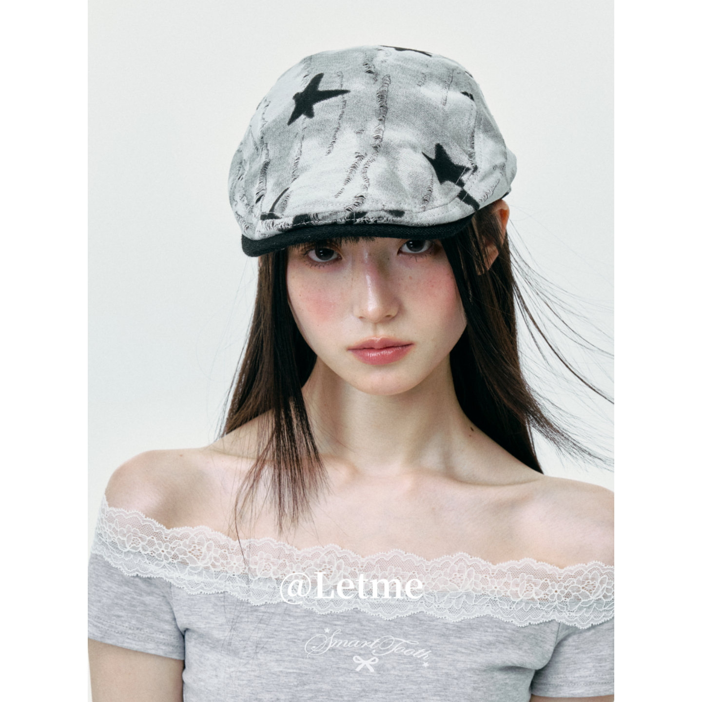 复古做旧星星前进帽子女春夏秋韩版休闲时尚日系百搭鸭舌贝雷帽潮