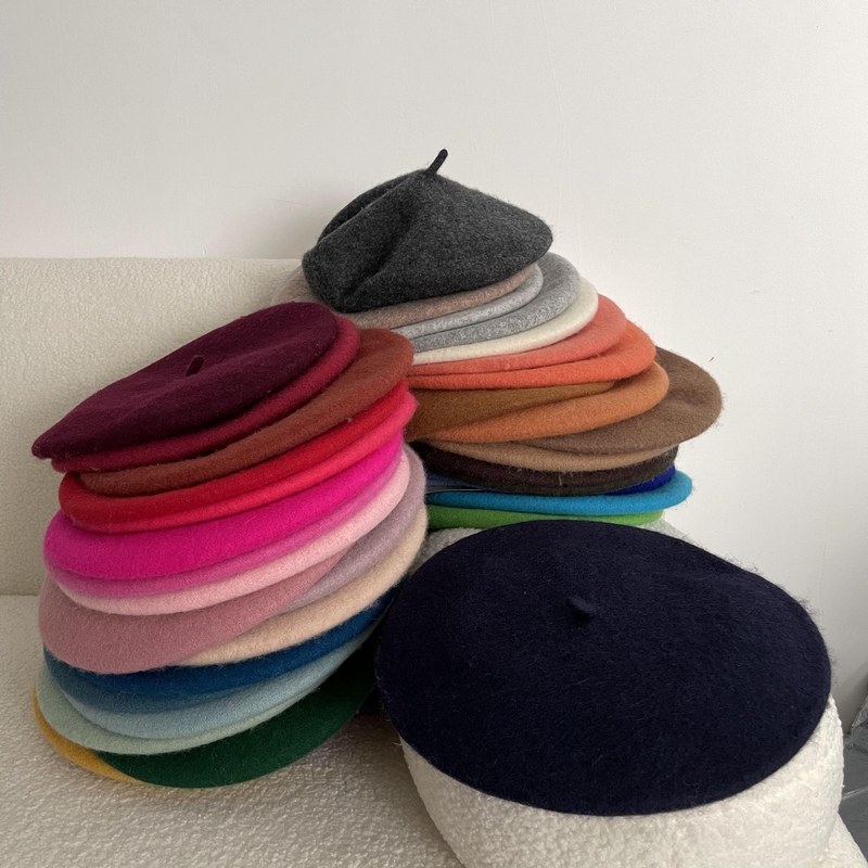 凹造型神器羊毛呢贝雷帽