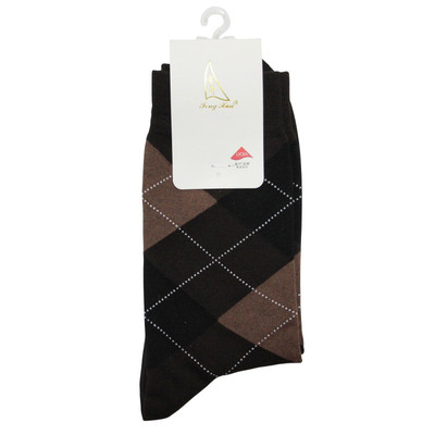 丰华加高筒吸汗排湿棉菱形格袜子