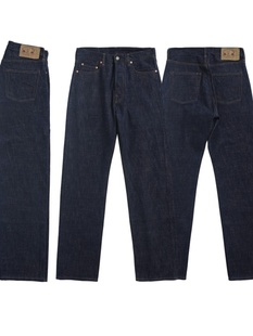 ACE浮生出品13.7OZ高腰标准直筒微收脚美棉赤耳原色牛仔裤养牛