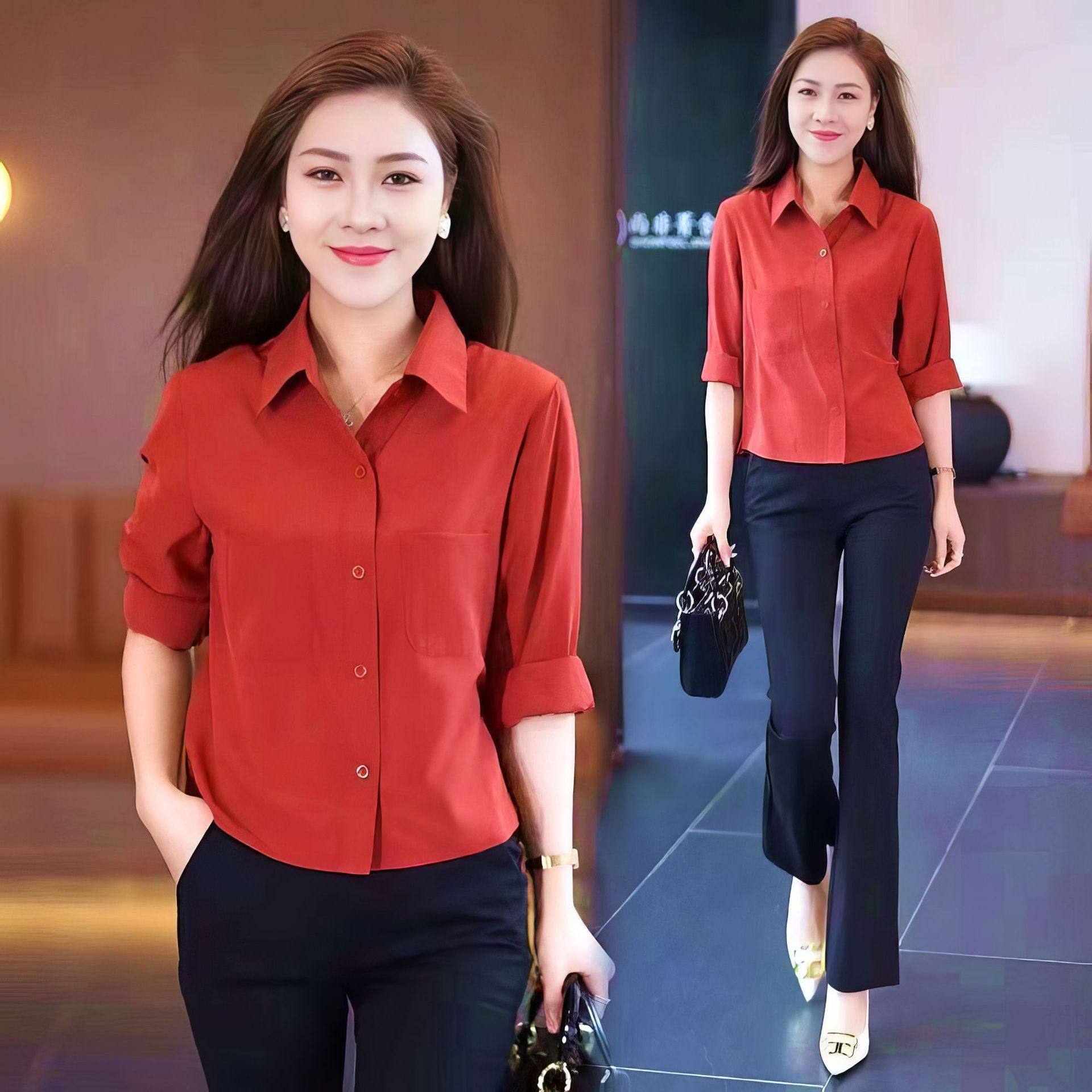 时尚气质上衣衬衫女长袖2026早秋款新款洋气小个子衬衫女新款上衣,女装/女士精品,衬衫,淘宝优惠券,粉丝福利购,淘宝优惠卷