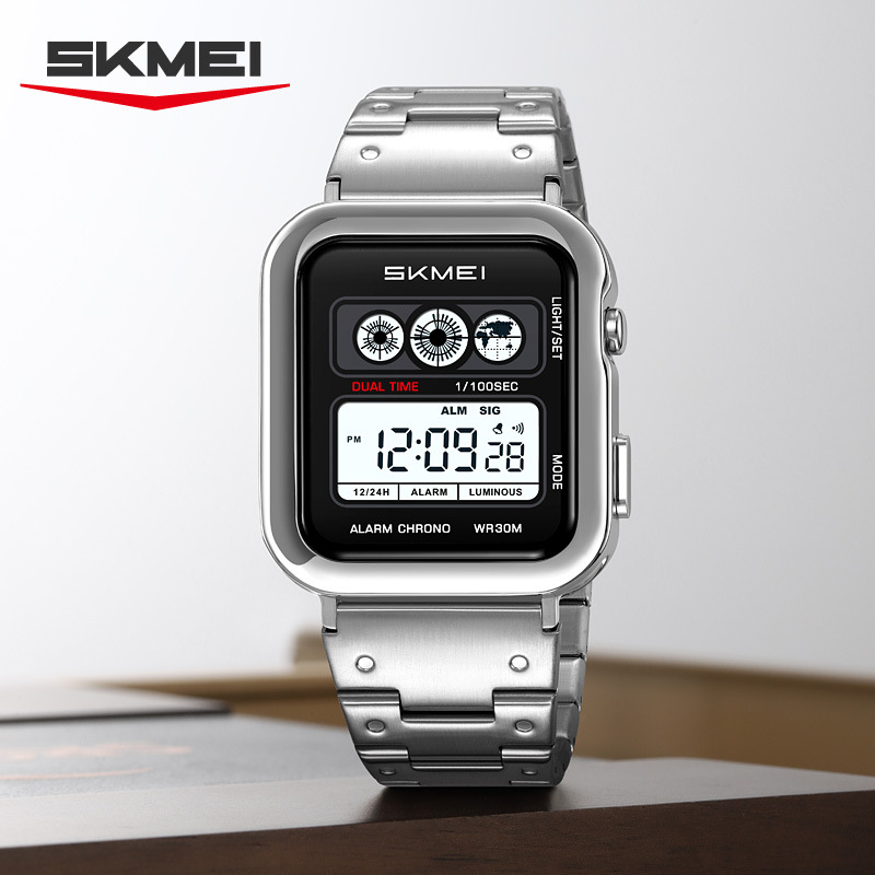 时刻美时尚潮流个性学生酷炫多功能电子表户外防水男女运动手表