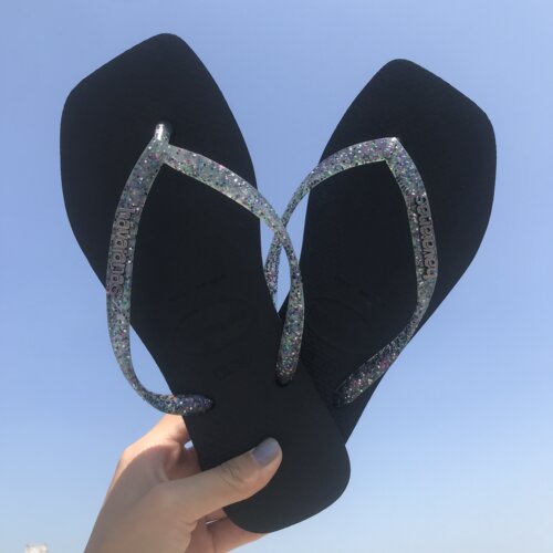 havaianas方头拖鞋平底细带正品
