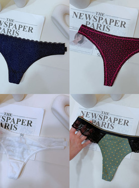 大码丁字裤女胖MM200斤性感内裤蕾丝边T裤欧美薄夏运动丝滑tback