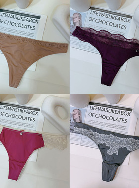 丁字裤女欧美内裤薄款运动t裤tback性感黑色细绳一根绳大码胖mm夏