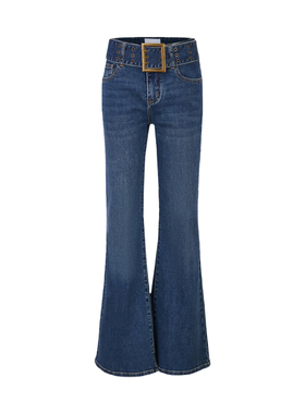 UR&DC2026春季新款辣妹风修身显瘦高腰弹力微喇叭牛仔裤女长裤子