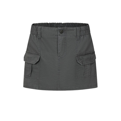 UR&DC2025秋季新款时尚休闲双侧贴袋显瘦短款半裙松紧腰工装短裙