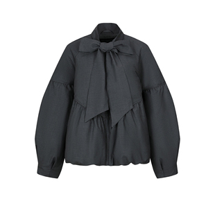 UR&DC2025冬季新款设计感魅力蝴蝶结超宽松短款羽绒服女保暖外套