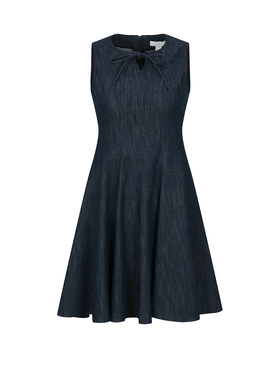 UR&DC2026春季新款气质休闲系带牛仔无袖V领收腰显瘦连衣裙A字裙