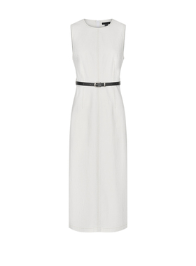 UR&DC2025夏季新款高级感通勤气质腰带后开衩休闲圆领无袖连衣裙