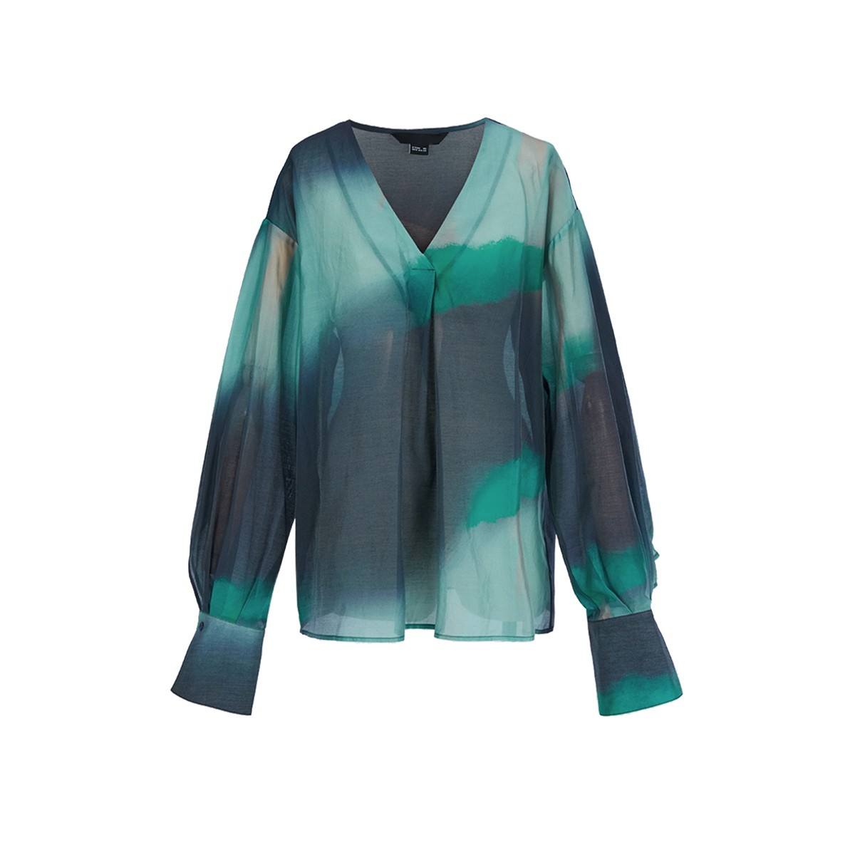 宽松高街风套头长袖撞色衬衫