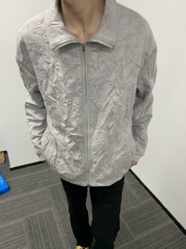 Lachute春秋褶皱麂皮夹克