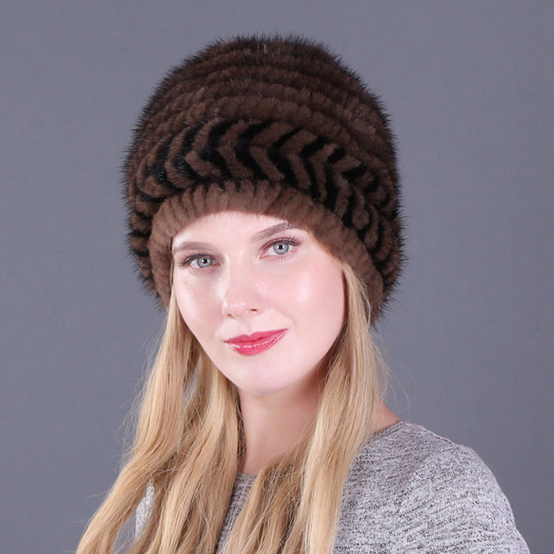 进口貂毛帽子包头帽加厚圆顶潮流韩版妈妈帽欧美款护脸护耳风雪帽