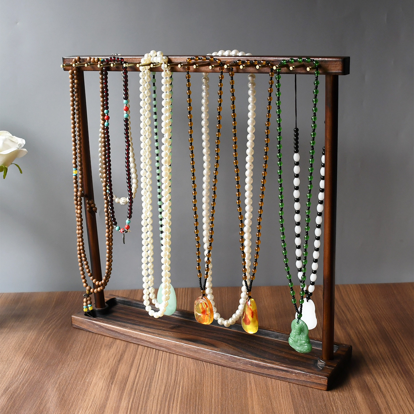 胡桃色项链架手串收纳道具钥匙扣耳环吊坠桌面摆件实木佛珠展示架,饰品/流行首饰/时尚饰品新,首饰展示架,淘宝优惠券,粉丝福利购,淘宝优惠卷
