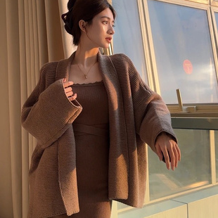外贸 秋冬款纯欲方领蕾丝拼接百搭绑带修身显瘦包臀连衣裙女