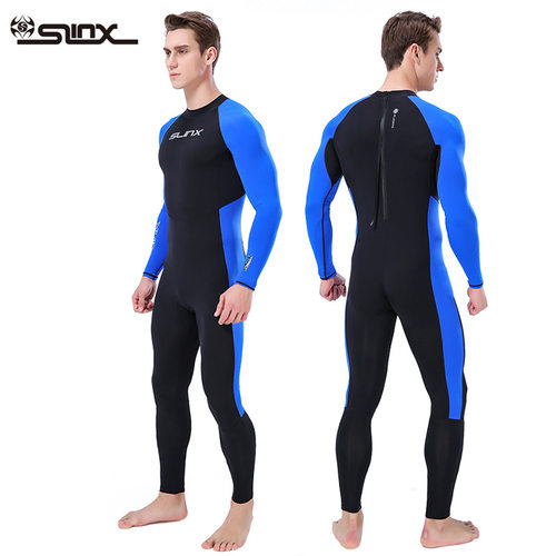 SLINX莱卡防晒服男连体潜水服长袖长袖 薄款速干青少年泳衣冲浪