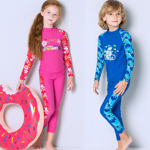 套装 儿童泳衣男孩小中大童分体宝宝学游泳衣装 备温泉泳镜泳帽泳裤