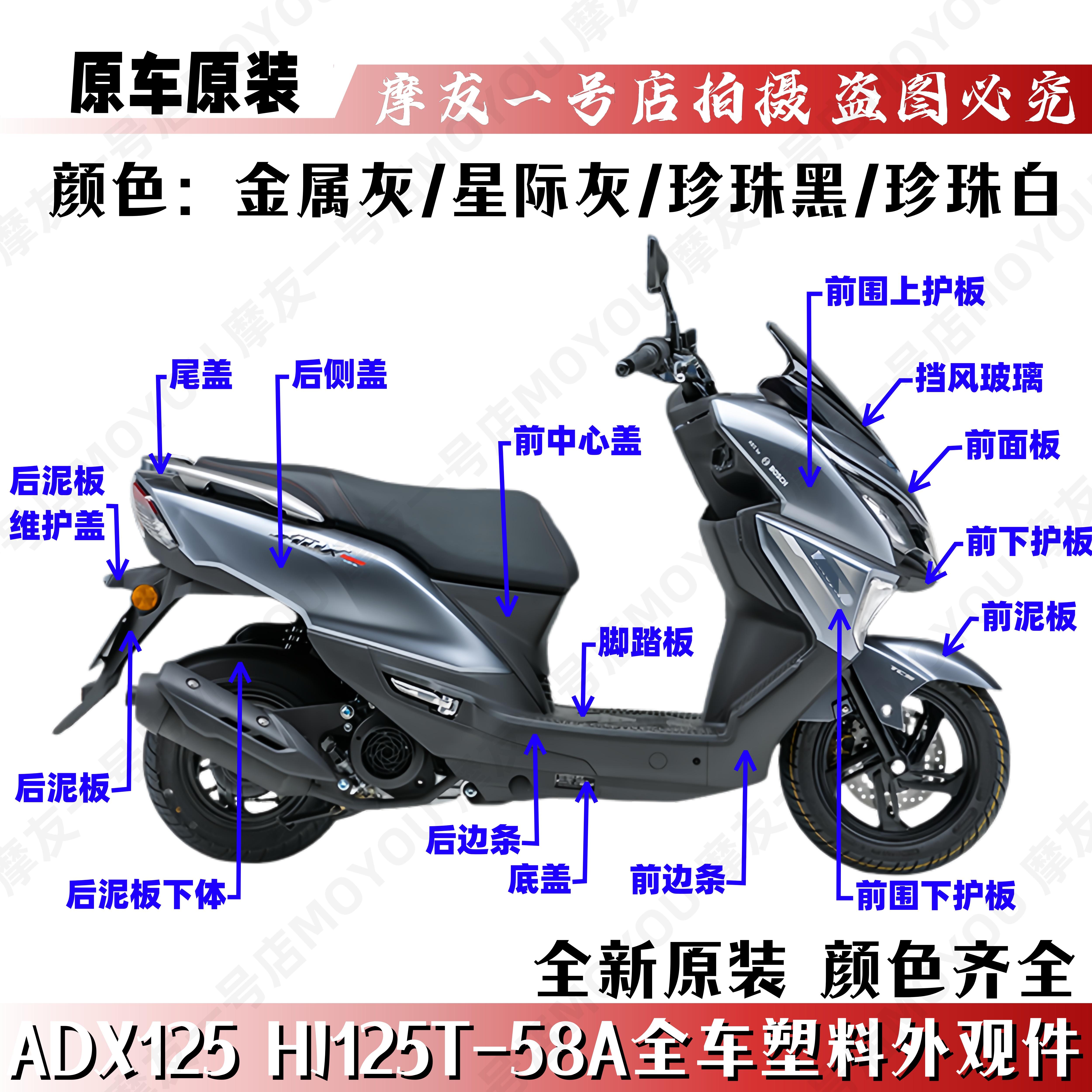 适用原装ADX125全车外壳HJ125T-58A前围大灯边条挡泥板侧盖面板