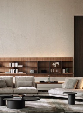 意大利极简异形斜角布艺大平层别墅Molteni&C Octave简约定制沙发