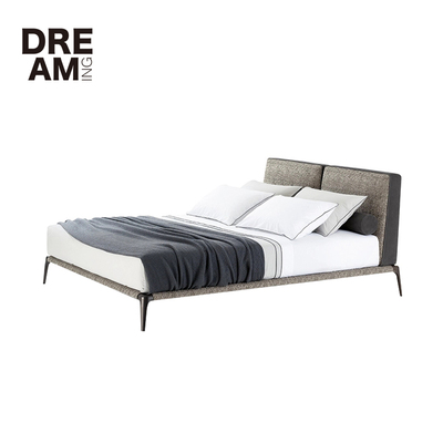 poliform极简皮布软包双人床