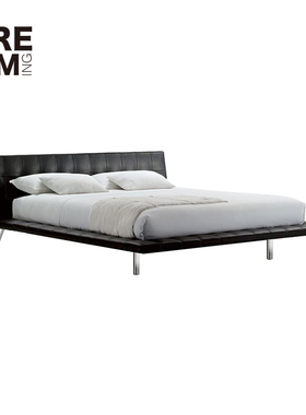 poliform极简意式大平层主卧真皮1.5/1.8米床现代设计悬浮双人床