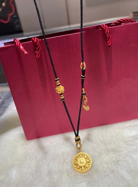 爆款金包银复古中国风镂空八宝罗盘吊坠女款高级感长款福字毛衣链