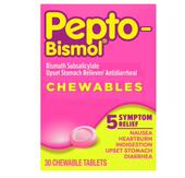 Chewable肠胃不适反酸拉肚子饮食不当30粒 Bismol 美国代购 Pepto