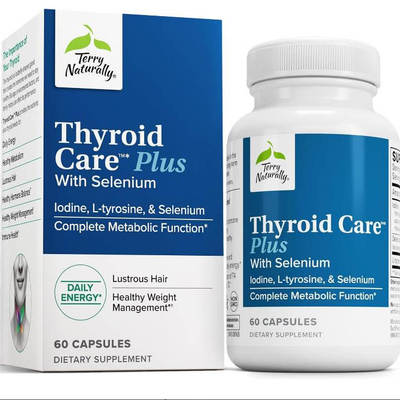 Terry Naturally Thyroid Care Plus成人甲状腺健康保健L酪氨酸硒