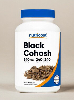 美国成人黑升麻胶囊Nutricost Black Cohosh540毫克240粒保健中年